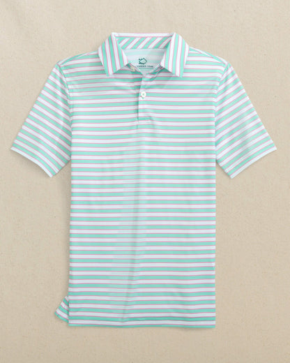 Boys Driver Waterway Stripe Performance Polo | Southern Tide Deals