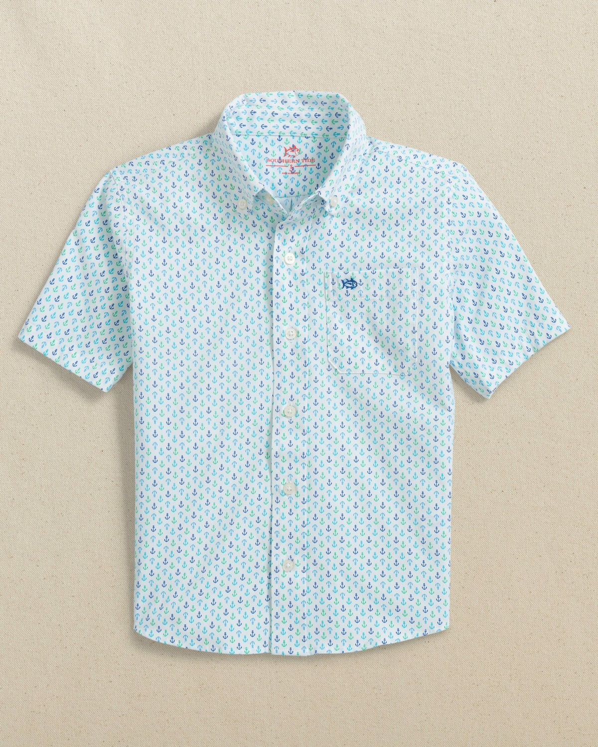 Boys Anchors Away Short Sleeve Sport Shirt | Southern Tide Smart Buy