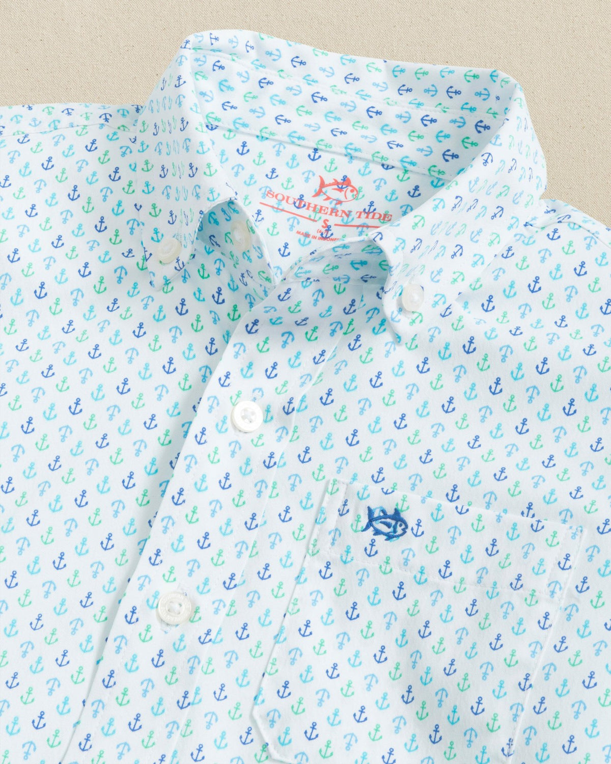 Boys Anchors Away Short Sleeve Sport Shirt | Southern Tide Smart Buy