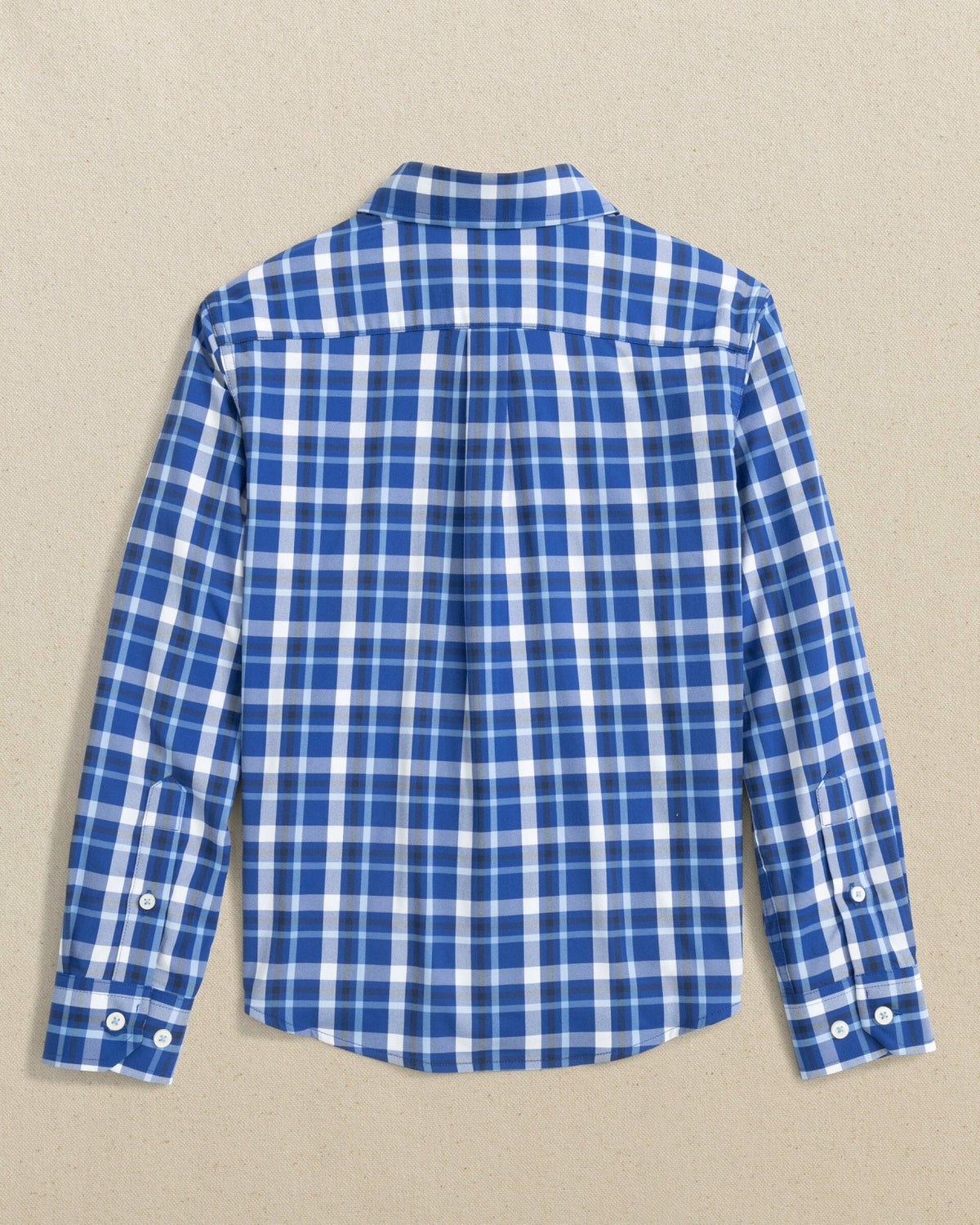 Boys River Ridge Plaid Long Sleeve Sport Shirt - Blue | Southern Tide Recommended