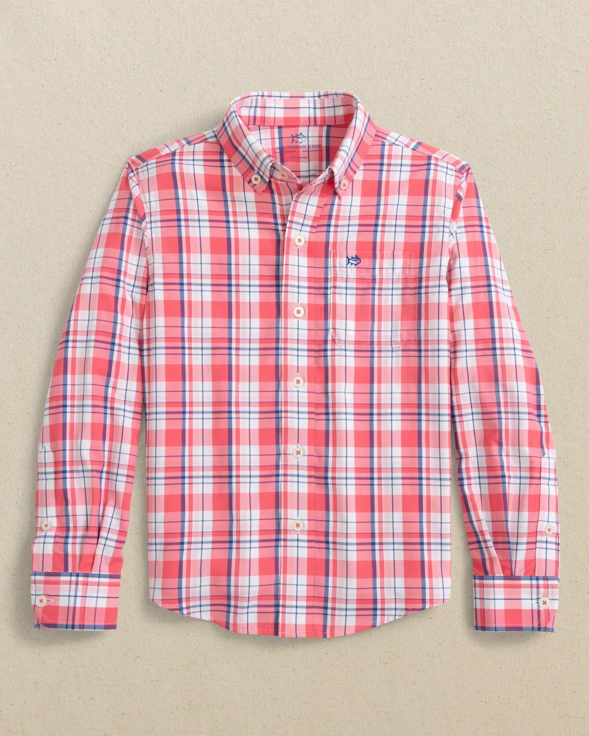 Boys Breakwater Plaid Long Sleeve Sport Shirt | Southern Tide Trusted
