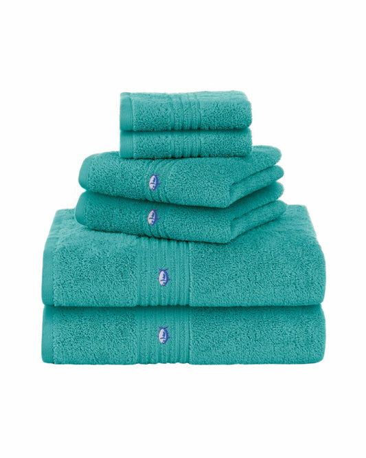 Performance 5.0 Bath Towel 6-Piece Set - Aqua | Southern Tide Great Value