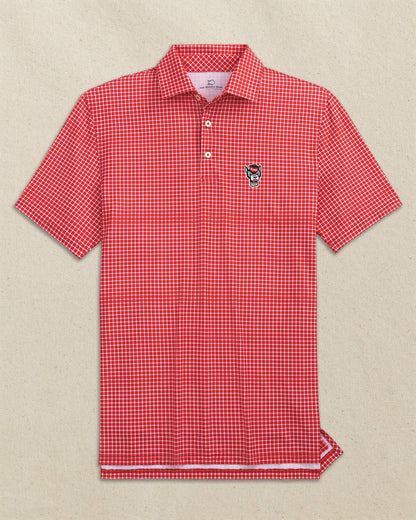 NC State Wolf Head Driver Dunes Edge Plaid Polo | Southern Tide Hot Sale
