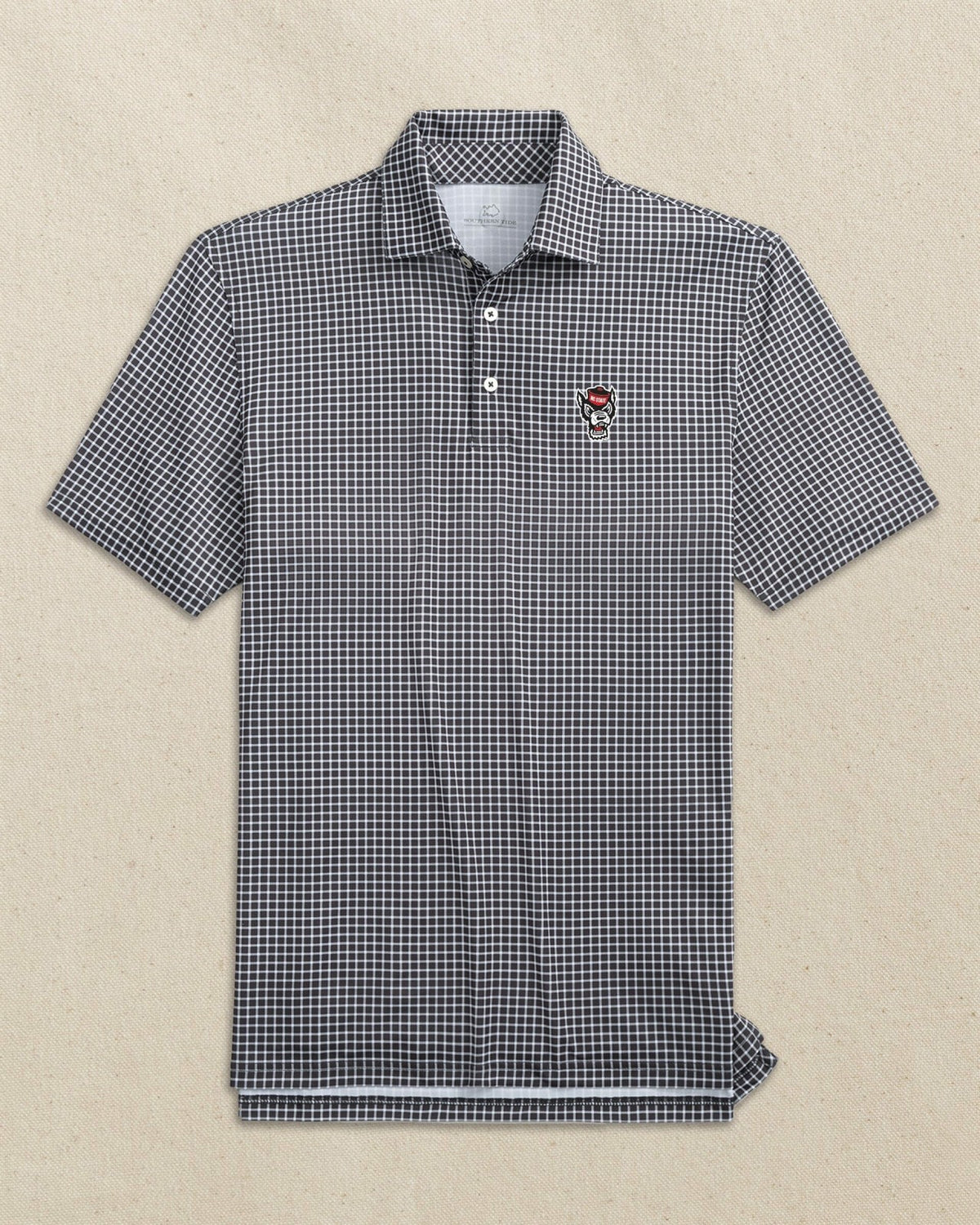 NC State Wolf Head Driver Dunes Edge Plaid Polo | Southern Tide Hot Sale