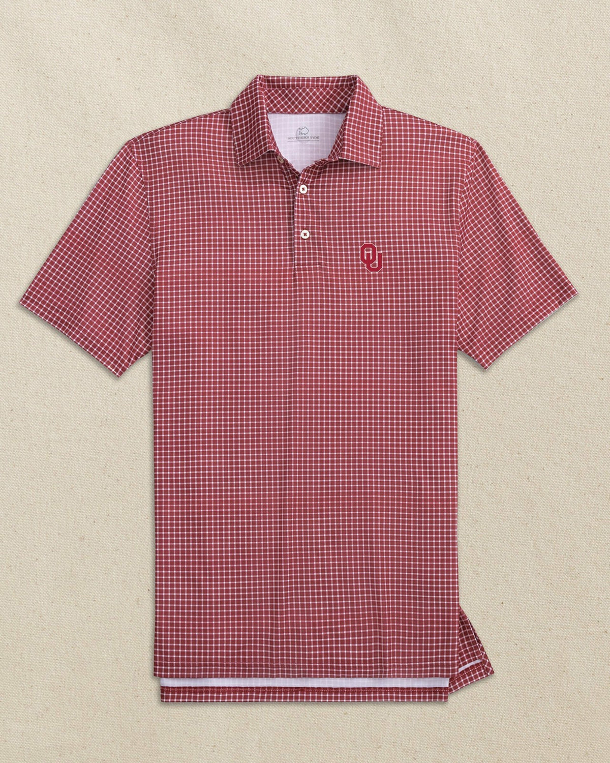 Oklahoma Sooners Driver Dunes Edge Plaid Polo | Southern Tide Smart Buy