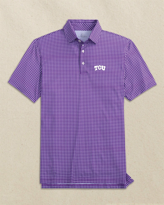 TCU Horned Frogs Driver Dunes Edge Plaid Polo | Southern Tide Discount