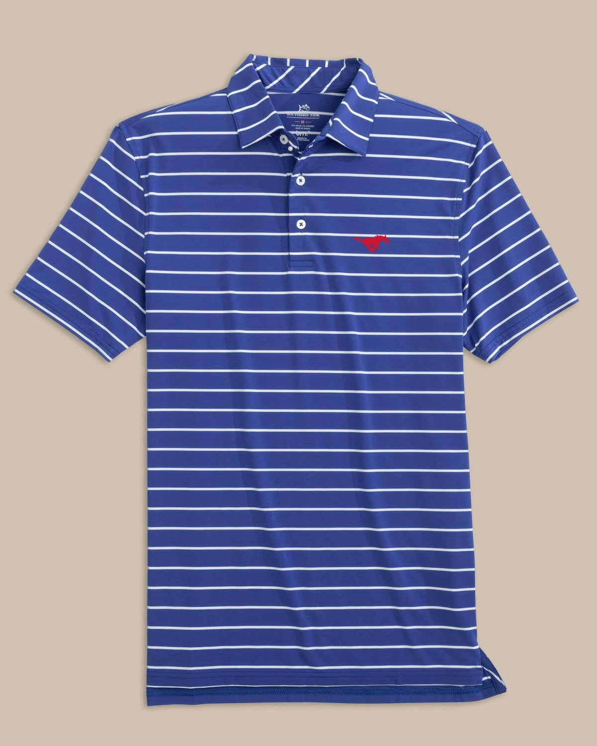 SMU Mustangs brrr°®-eeze Stripe Polo | Southern Tide Trusted