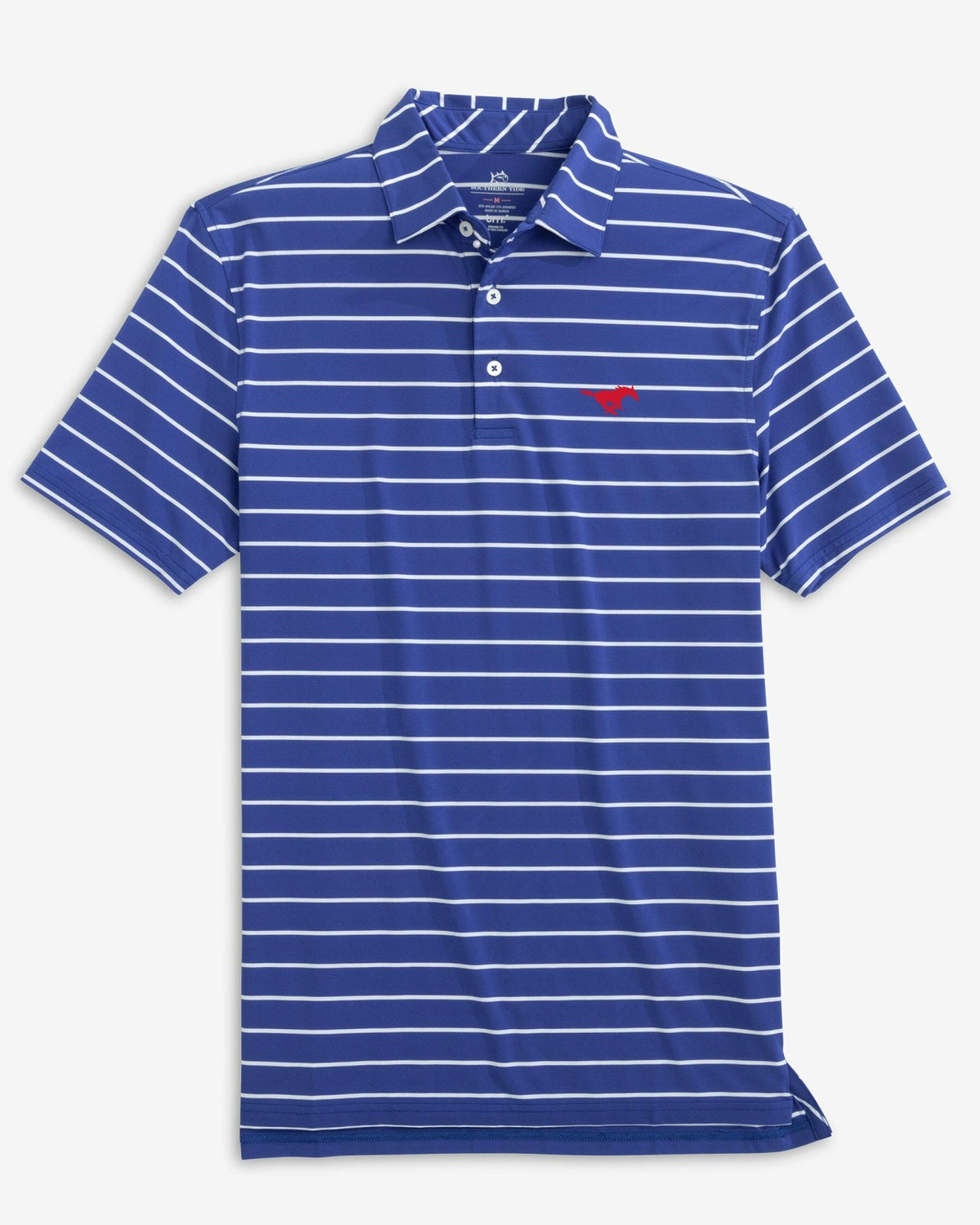 SMU Mustangs brrr°®-eeze Stripe Polo | Southern Tide Trusted