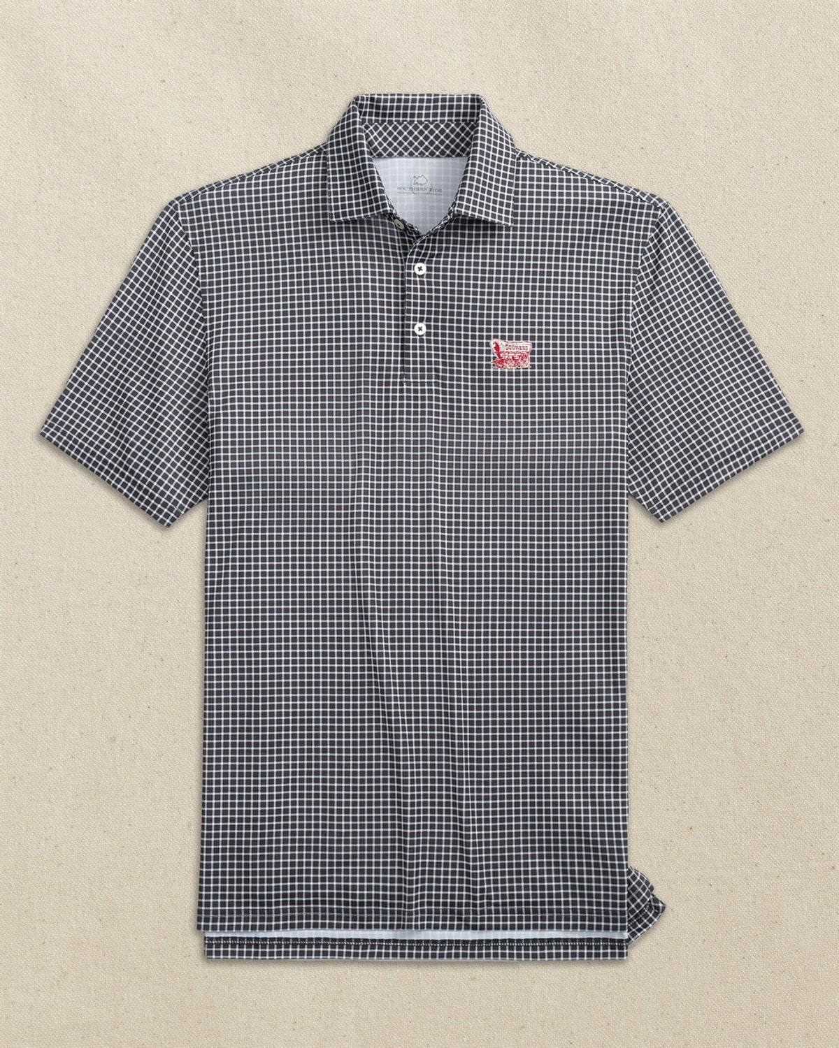 Oklahoma Sooner Schooner Dunes Edge Plaid Polo | Southern Tide New