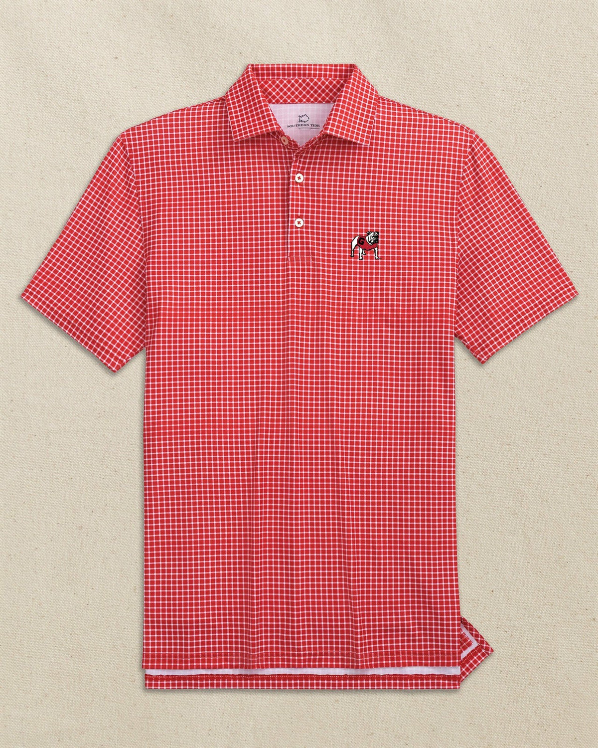 Georgia Bulldogs Driver Dunes Edge Plaid Polo | Southern Tide Signature