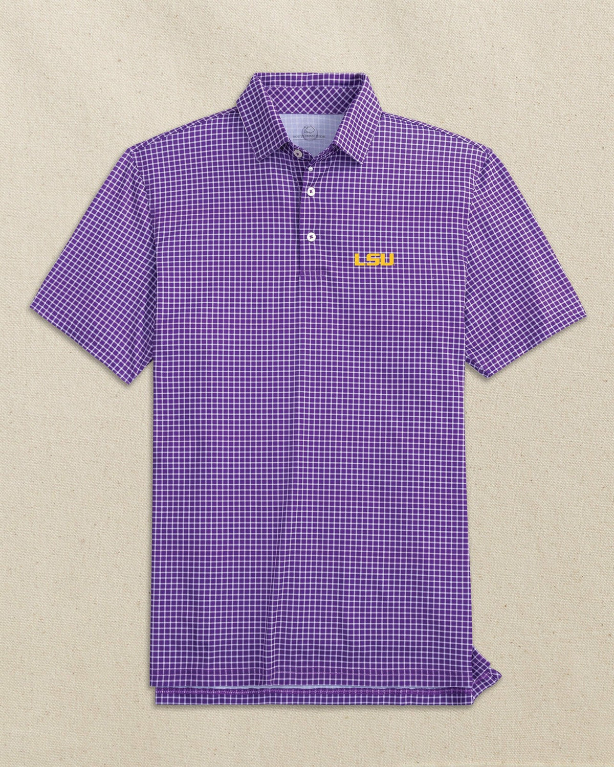 LSU Tigers Driver Dunes Edge Plaid Polo | Southern Tide Value