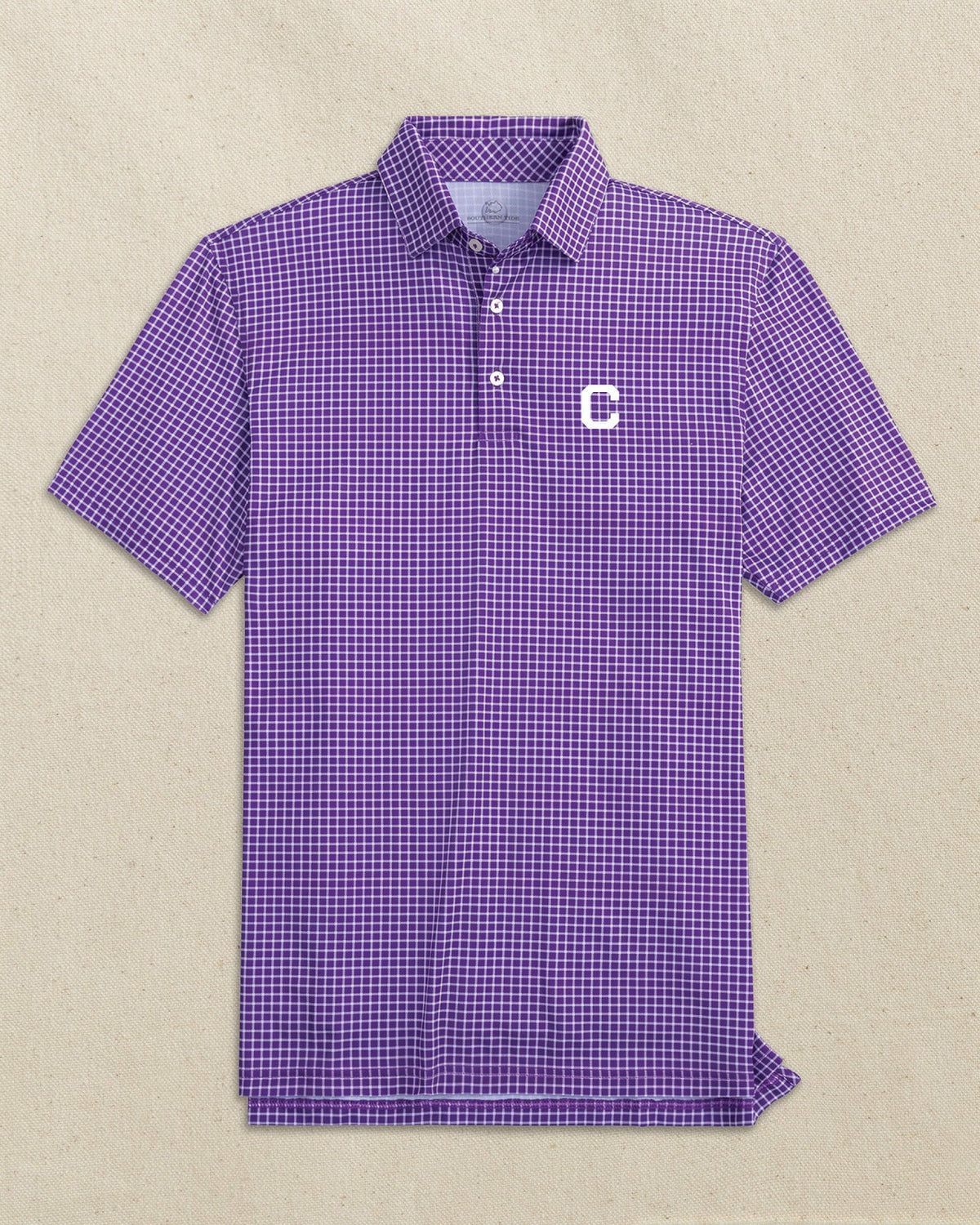 Clemson Tigers Block C Dunes Edge Plaid Polo | Southern Tide Premium