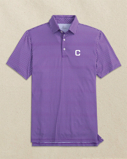 Clemson Tigers Block C Dunes Edge Plaid Polo | Southern Tide Premium