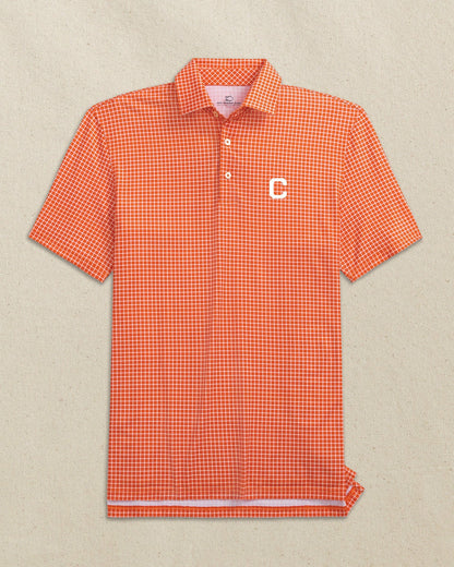 Clemson Tigers Block C Dunes Edge Plaid Polo | Southern Tide Premium