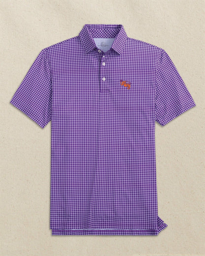 Clemson Gentleman Tiger Dunes Edge Plaid Polo | Southern Tide Sale