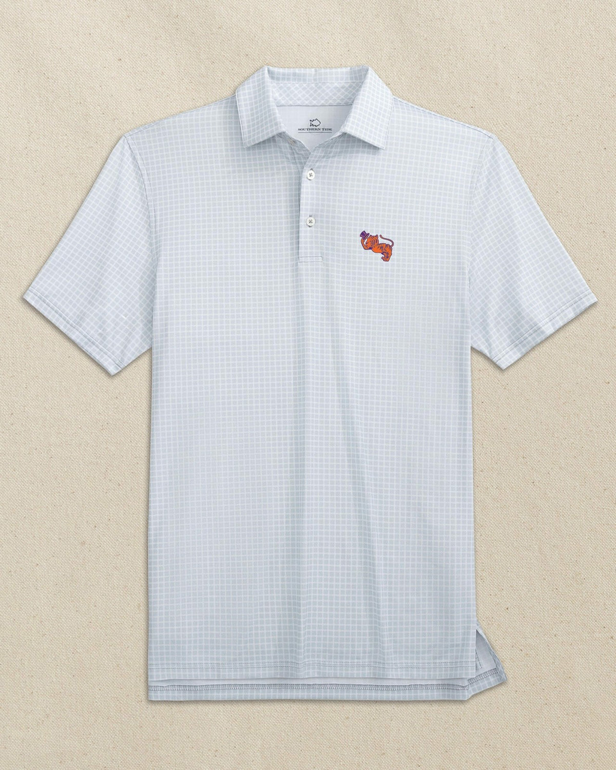 Clemson Gentleman Tiger Dunes Edge Plaid Polo | Southern Tide Sale
