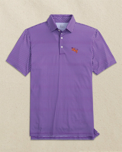 Clemson Gentleman Tiger Dunes Edge Plaid Polo | Southern Tide Sale