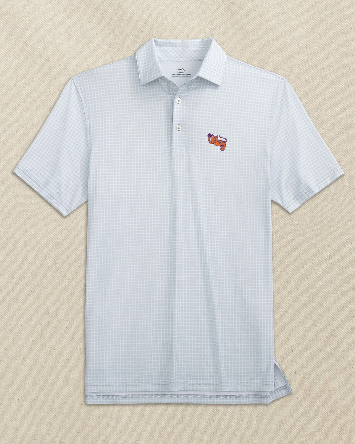 Clemson Gentleman Tiger Dunes Edge Plaid Polo | Southern Tide Sale