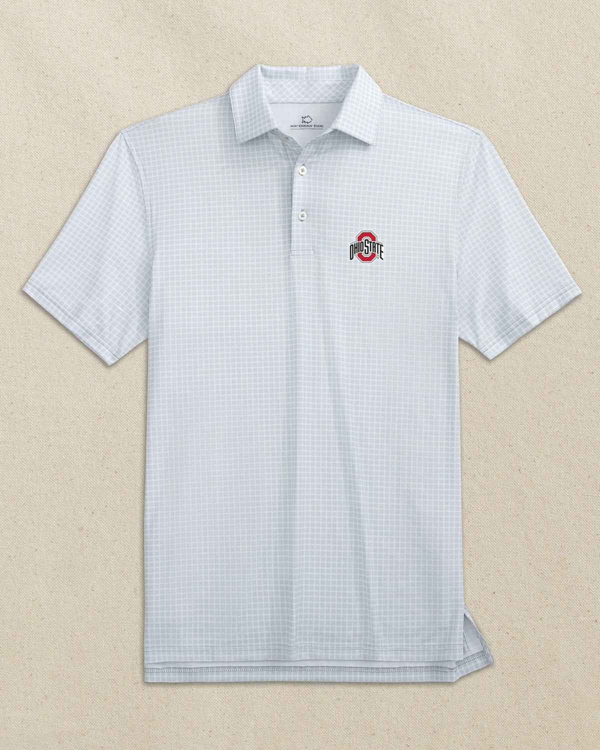Ohio State Buckeyes Driver Dunes Edge Plaid Polo | Southern Tide Essential