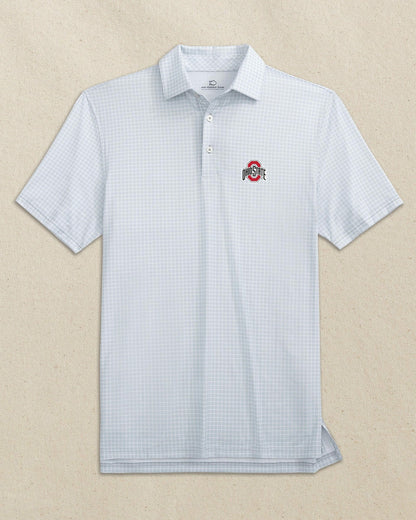 Ohio State Buckeyes Driver Dunes Edge Plaid Polo | Southern Tide Essential