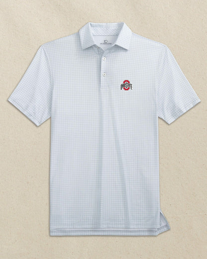 Ohio State Buckeyes Driver Dunes Edge Plaid Polo | Southern Tide Essential