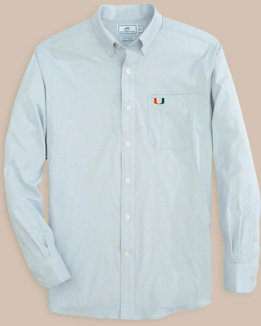 Miami Hurricanes Gingham Button Down Shirt Collegiate | Southern Tide Latest