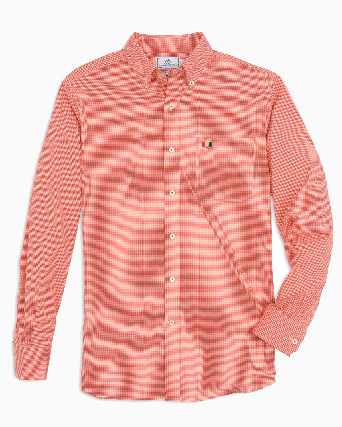 Miami Hurricanes Gingham Button Down Shirt Collegiate | Southern Tide Latest
