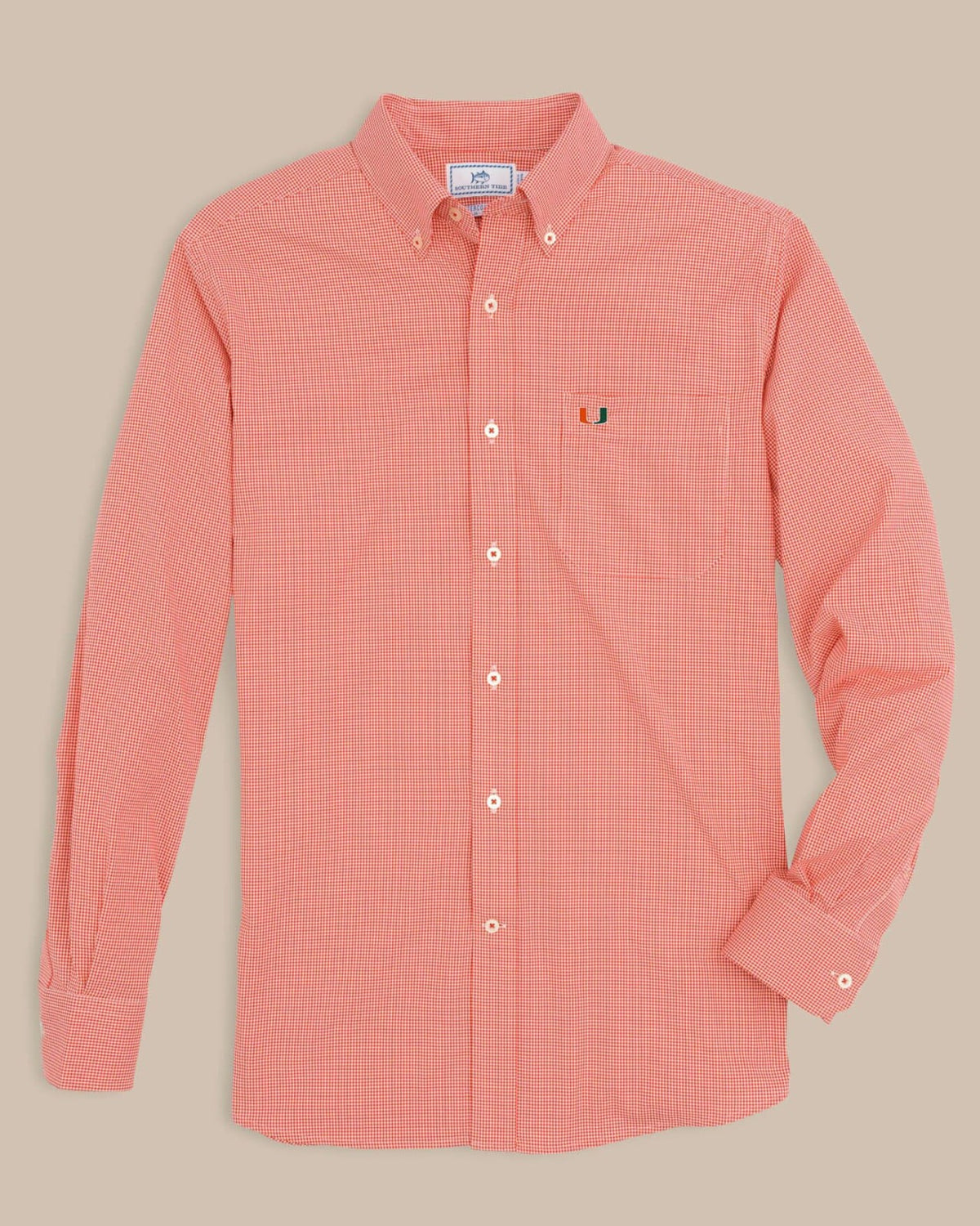 Miami Hurricanes Gingham Button Down Shirt Collegiate | Southern Tide Latest
