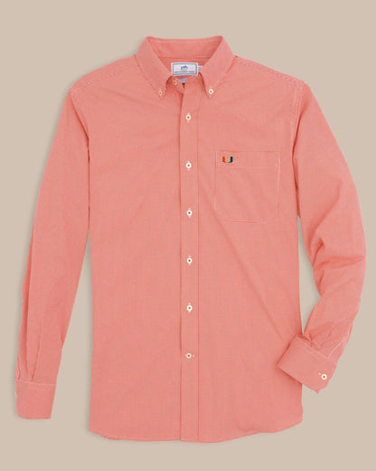 Miami Hurricanes Gingham Button Down Shirt Collegiate | Southern Tide Latest