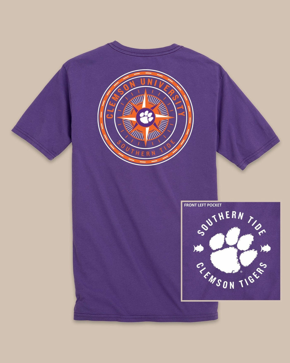 Clemson Tigers Gameday Collegiate Compass T-Shirt | Southern Tide Value