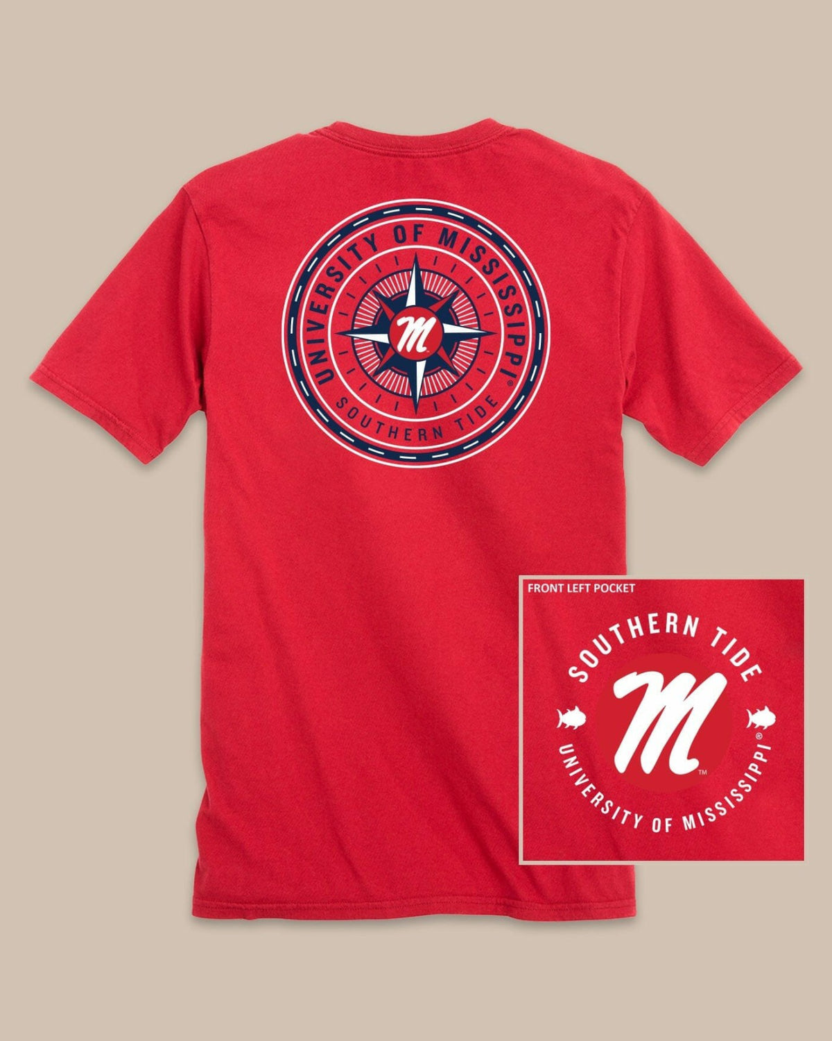 Ole Miss Rebels Gameday Collegiate Compass T-Shirt | Southern Tide Special Offer
