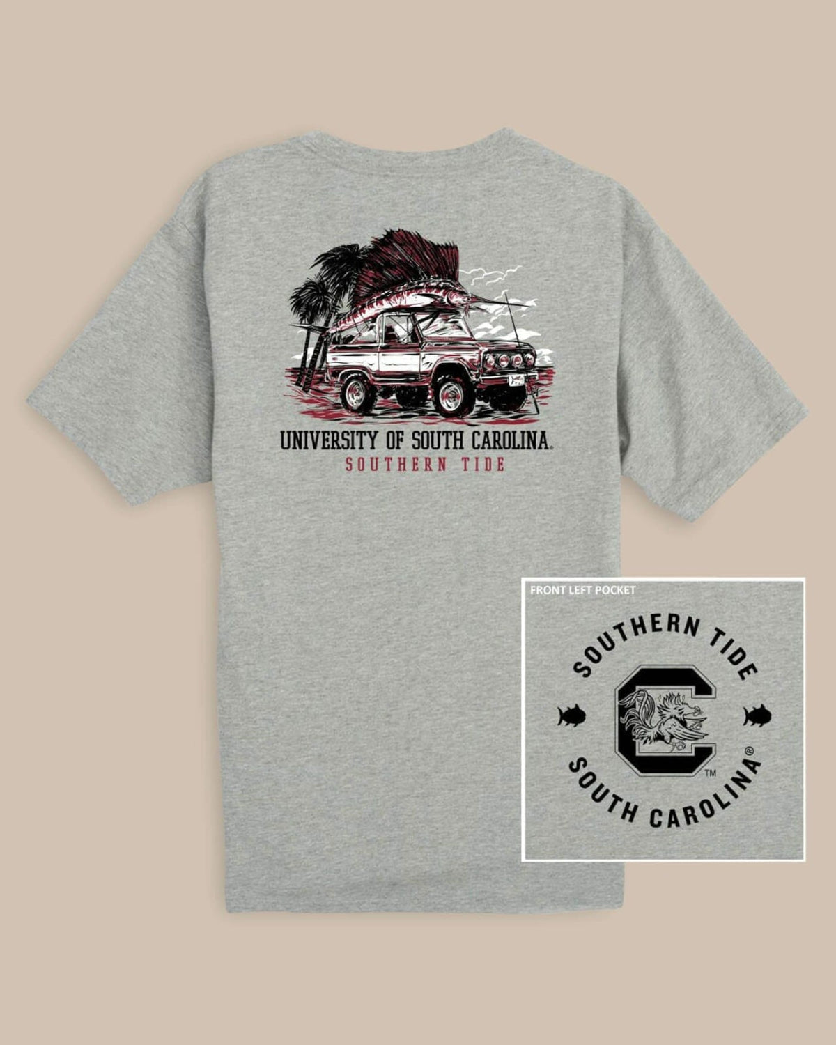 USC Gamecocks Trophy Catch Heather T-Shirt | Southern Tide Signature