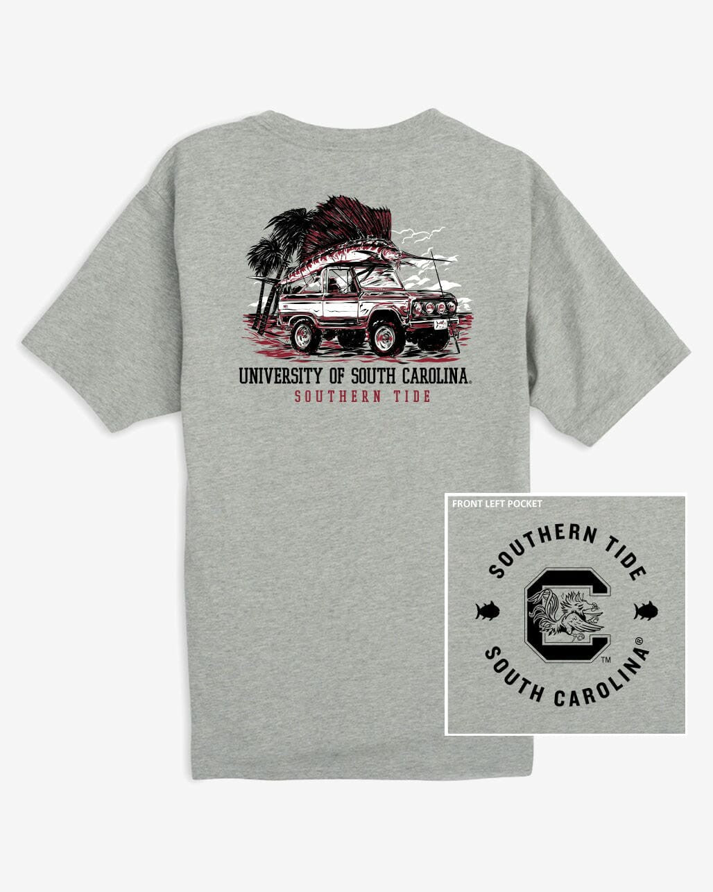 USC Gamecocks Trophy Catch Heather T-Shirt | Southern Tide Signature
