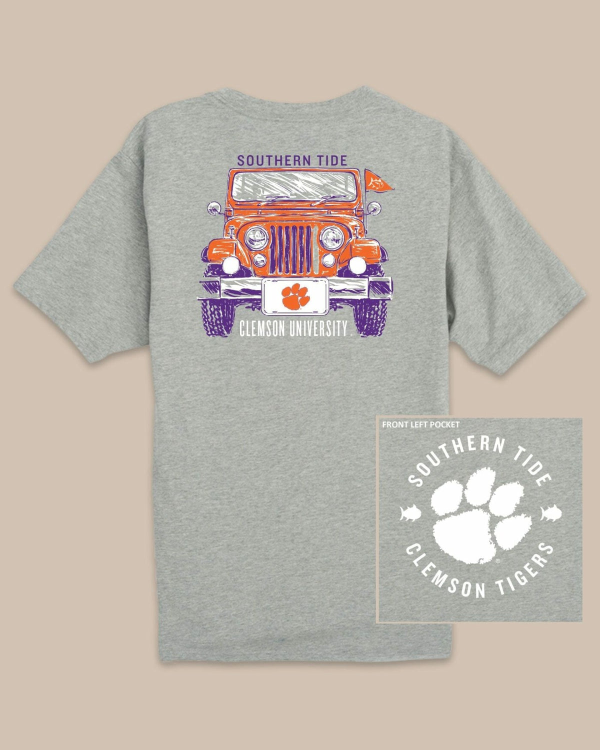 Clemson Tigers Heather Front Plate T-Shirt | Southern Tide Smart Buy