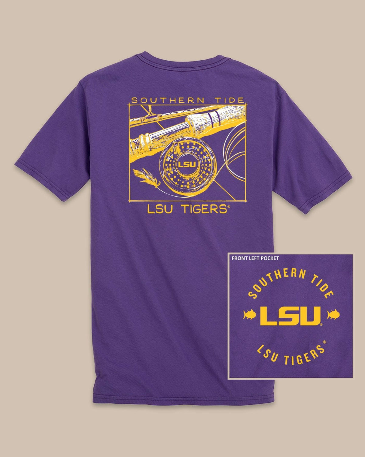 LSU Tigers Gameday Fly Reel T-Shirt | Southern Tide Premium