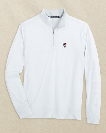 NC State Wolf Head Micro-Stripe Quarter Zip | Southern Tide Best Seller