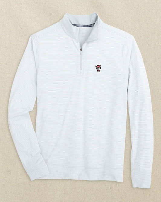 NC State Wolf Head Micro-Stripe Quarter Zip | Southern Tide Best Seller