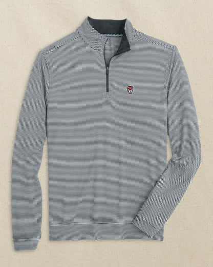 NC State Wolf Head Micro-Stripe Quarter Zip | Southern Tide Best Seller
