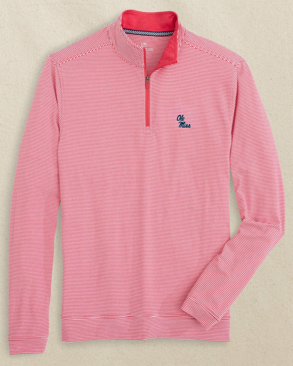 Ole Miss Rebels Stripe Heather Quarter Zip | Southern Tide Value