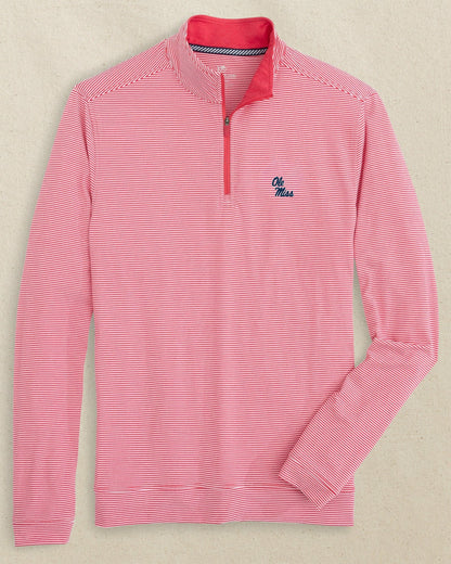 Ole Miss Rebels Stripe Heather Quarter Zip | Southern Tide Value