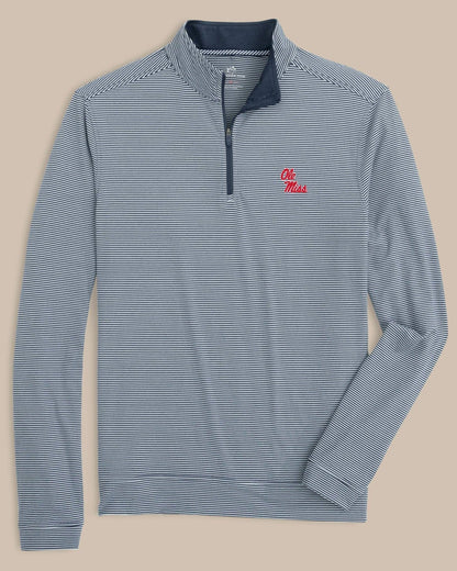 Ole Miss Rebels Stripe Heather Quarter Zip | Southern Tide Value