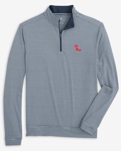 Ole Miss Rebels Stripe Heather Quarter Zip | Southern Tide Value