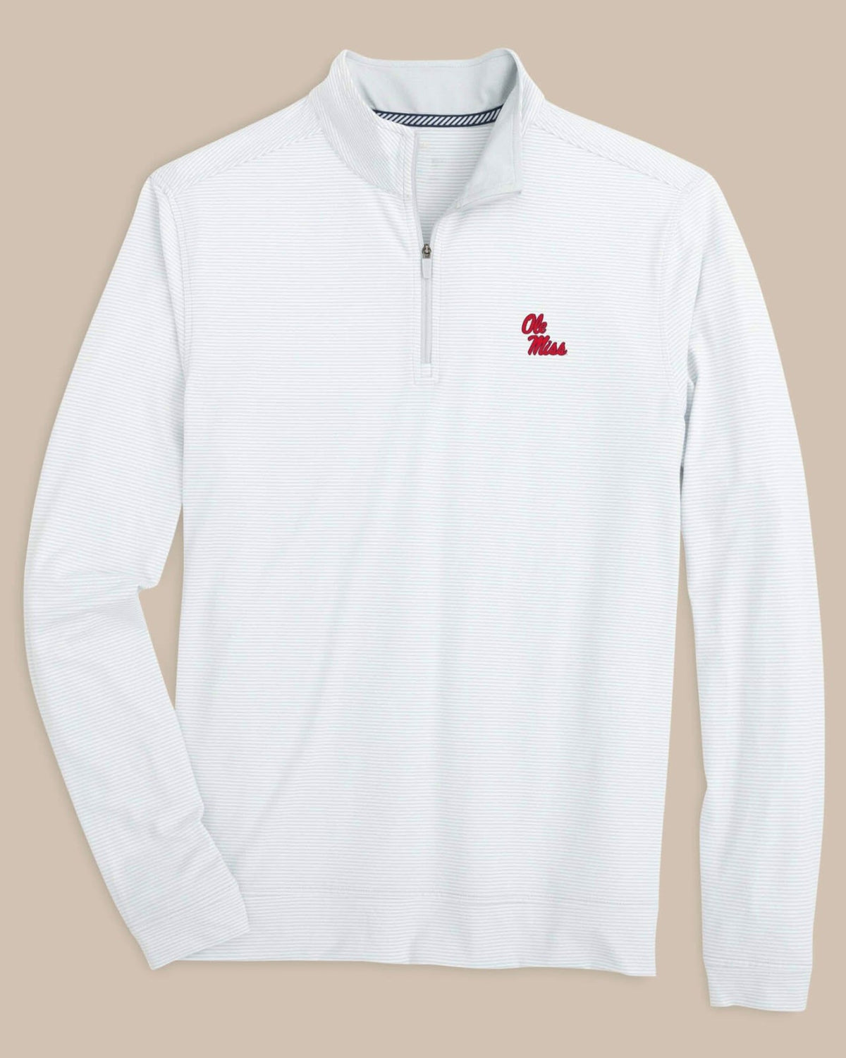 Ole Miss Rebels Stripe Heather Quarter Zip | Southern Tide Value