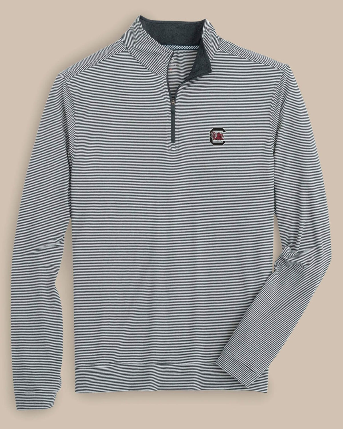 USC Gamecocks Stripe Heather Quarter Zip | Southern Tide Trusted