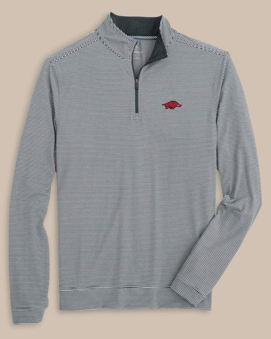 Arkansas Razorbacks Stripe Heather Quarter Zip | Southern Tide Best Price