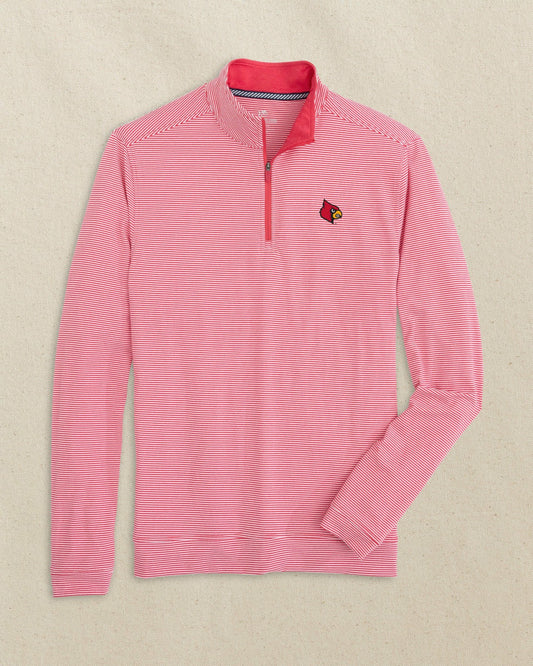 Louisville Cardinals Micro-Stripe Quarter Zip | Southern Tide Trusted