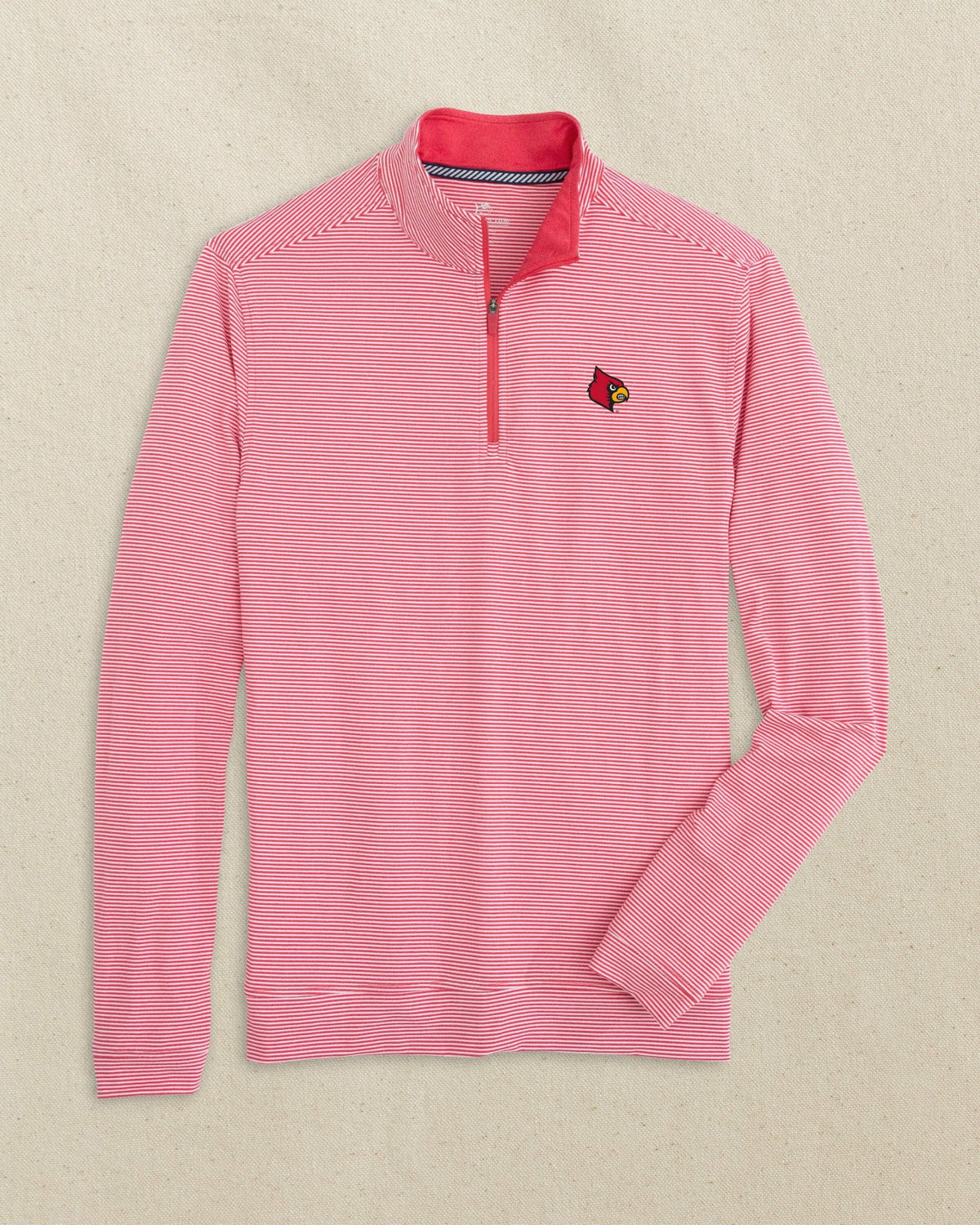 Louisville Cardinals Micro-Stripe Quarter Zip | Southern Tide Trusted