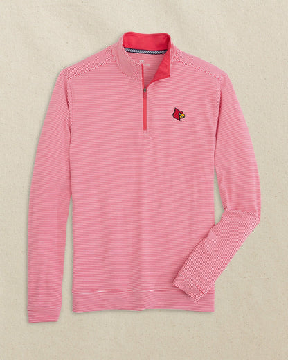Louisville Cardinals Micro-Stripe Quarter Zip | Southern Tide Trusted