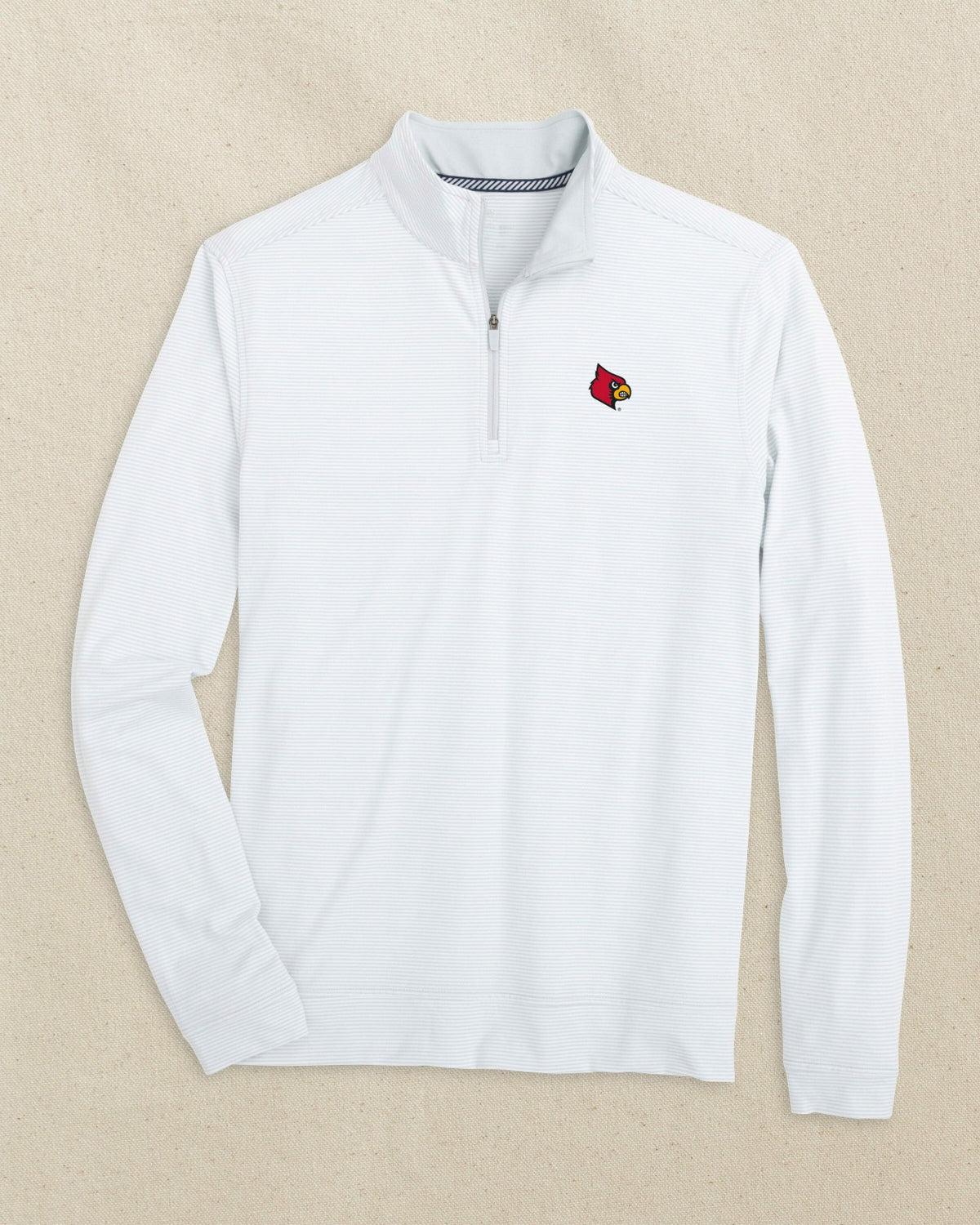 Louisville Cardinals Micro-Stripe Quarter Zip | Southern Tide Trusted