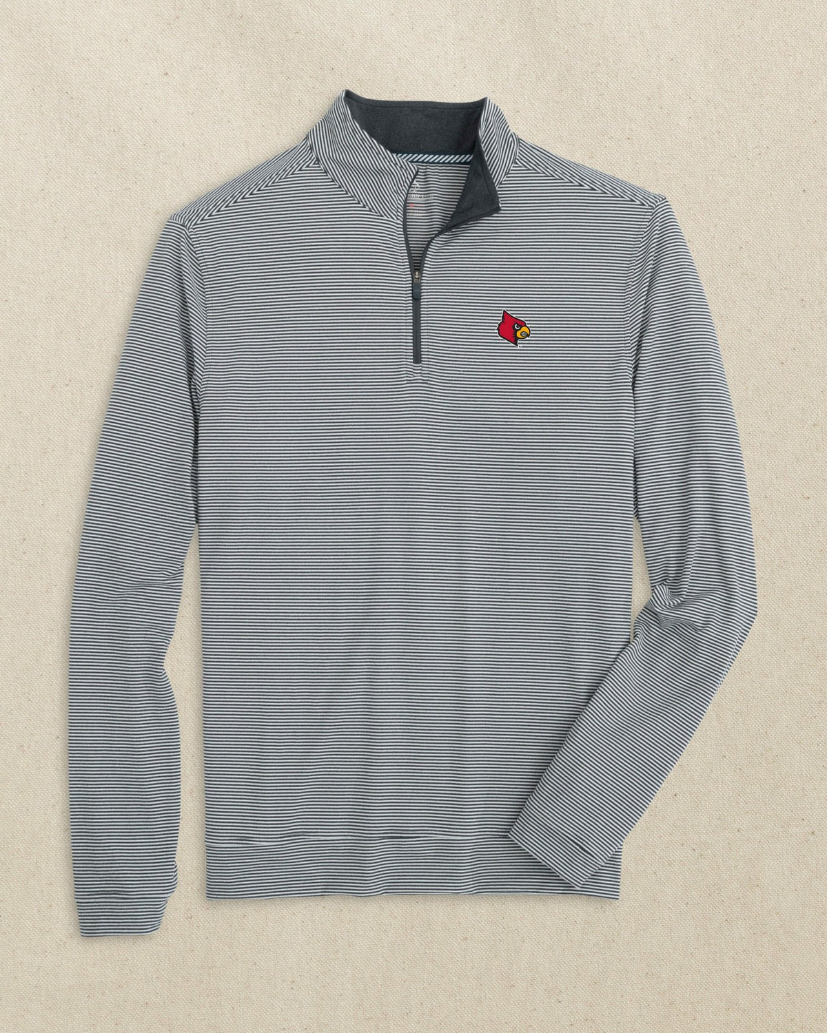 Louisville Cardinals Micro-Stripe Quarter Zip | Southern Tide Trusted